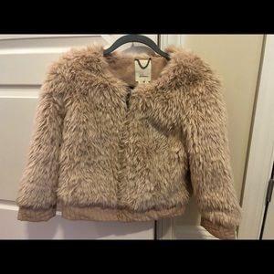 Anthropologie trendy fur (faux) jacket - S